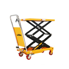 Xilin 150kg 330lbs  manual hydraulic Double Scissors Lift Table with roller